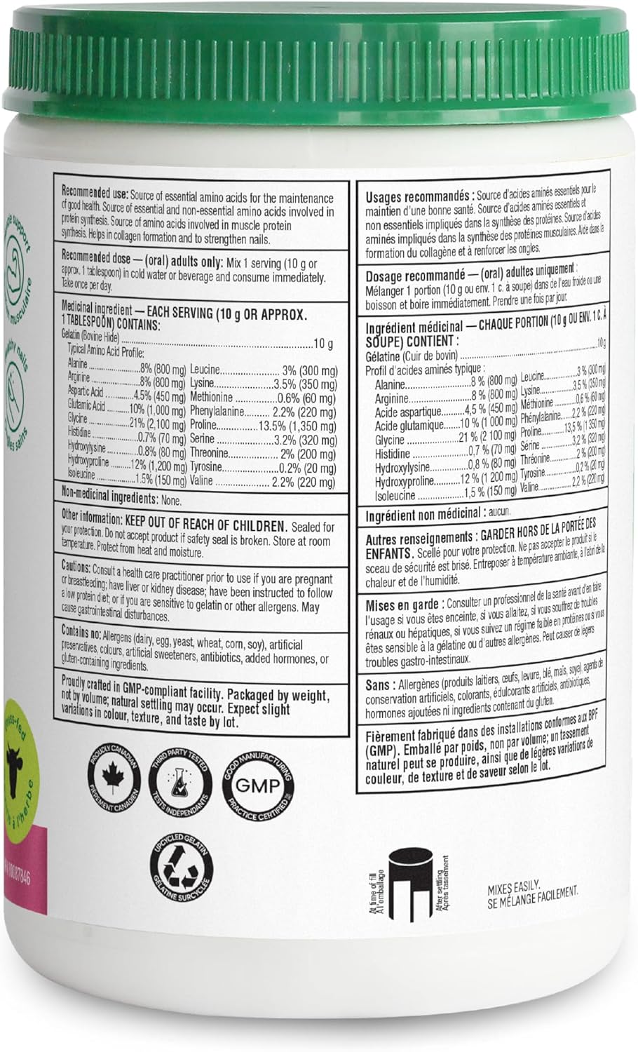Organika Grass-Fed Bovine Gelatin Powder (250g)
