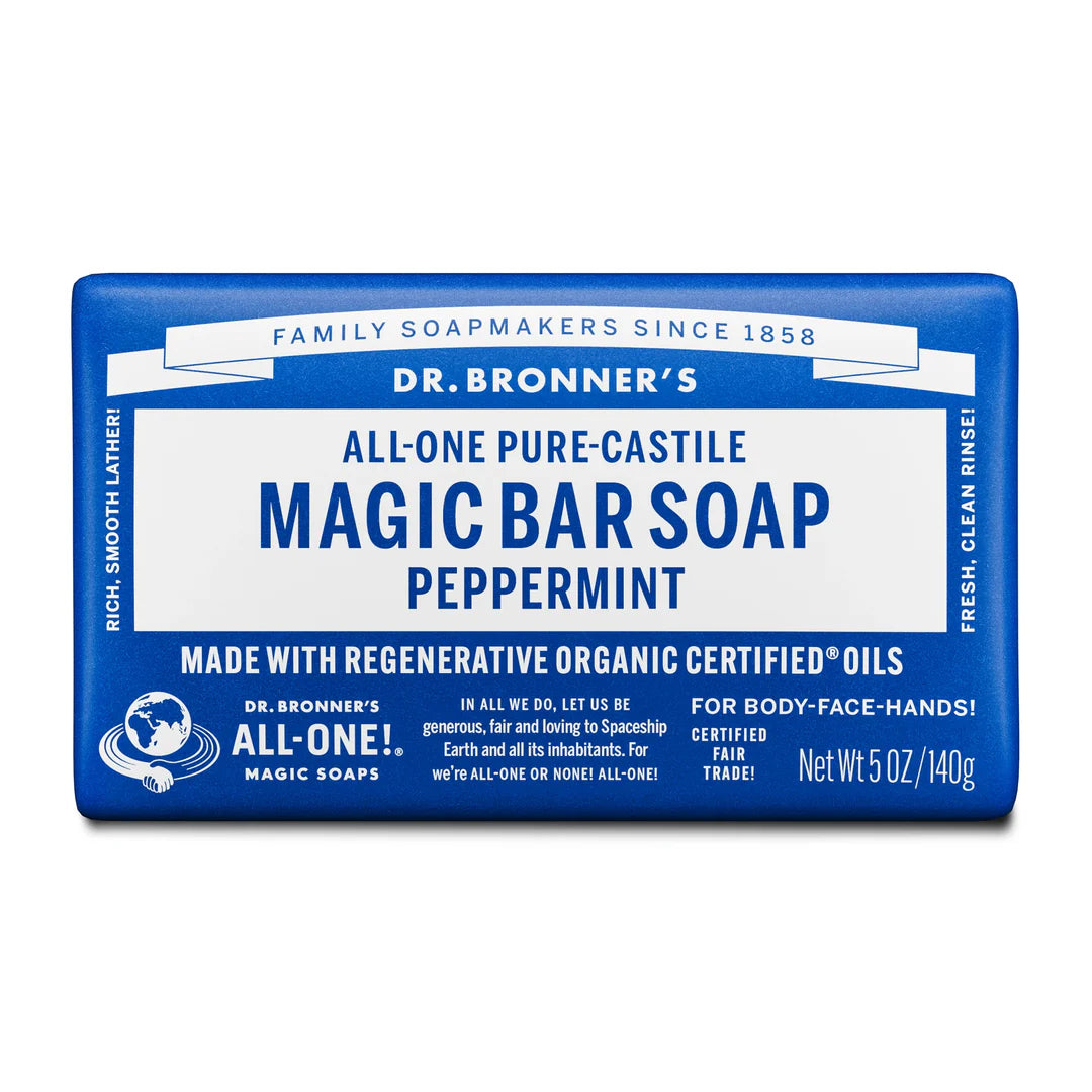Dr. Bronner’s Pure-Castile Bar Soap (140g) Peppermint